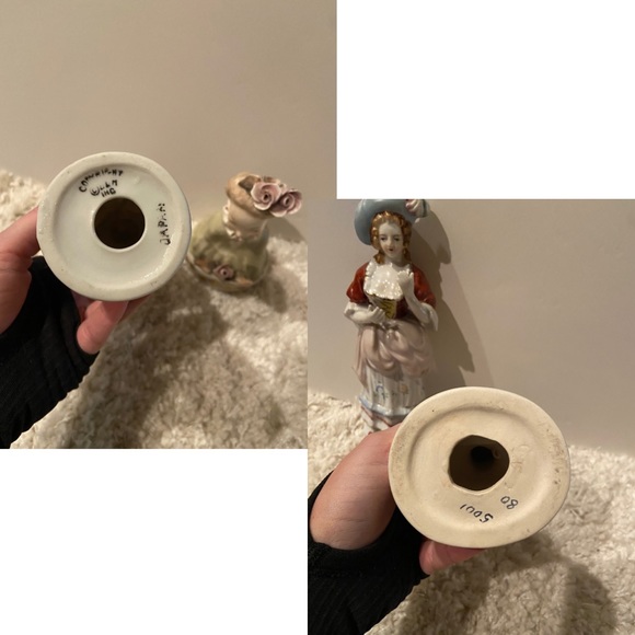 Vintage Set of Porcelain Figurines - Occupy Japan Most Likely Faded Logo - Picture 3 of 3